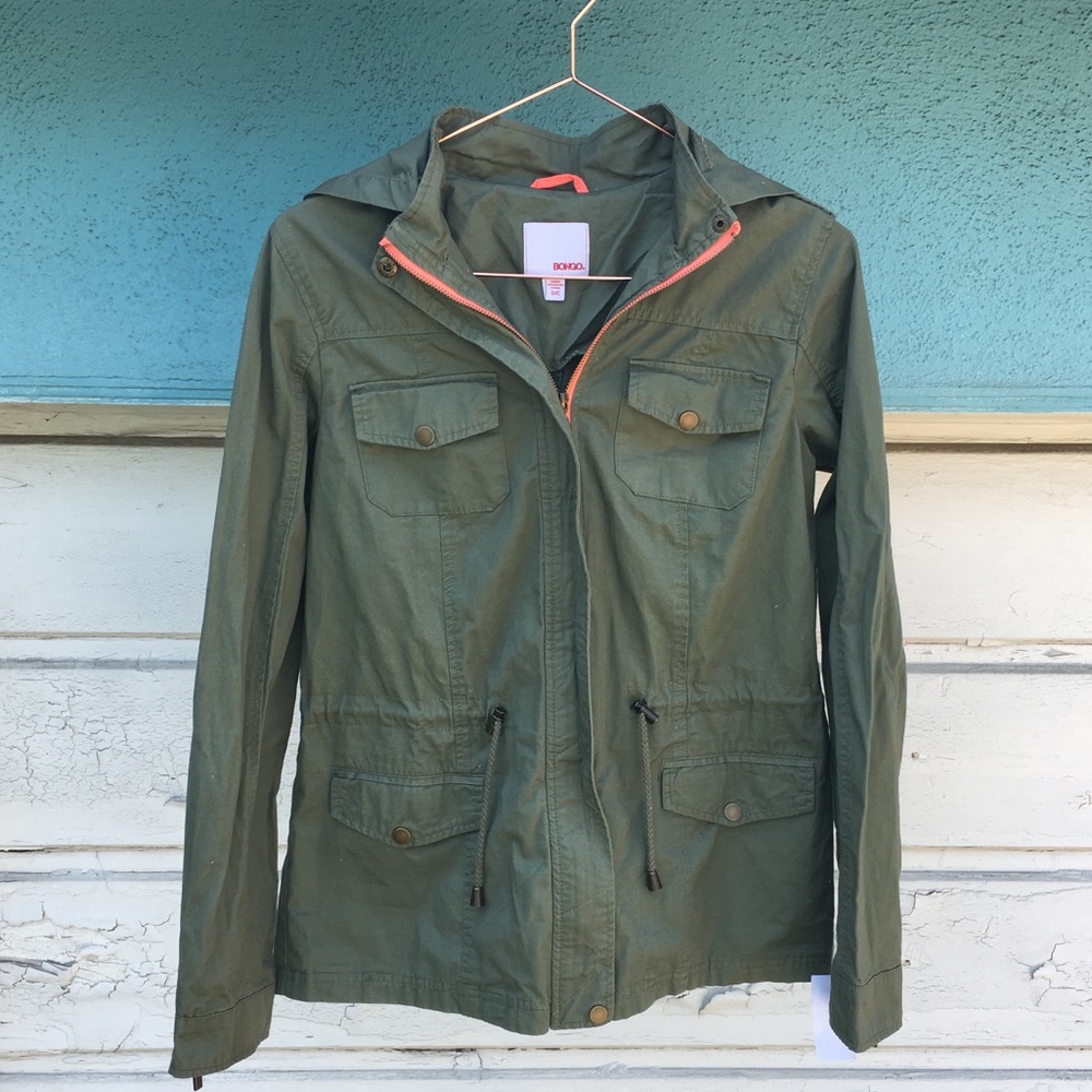 BONGO green twill anorak utility jacket